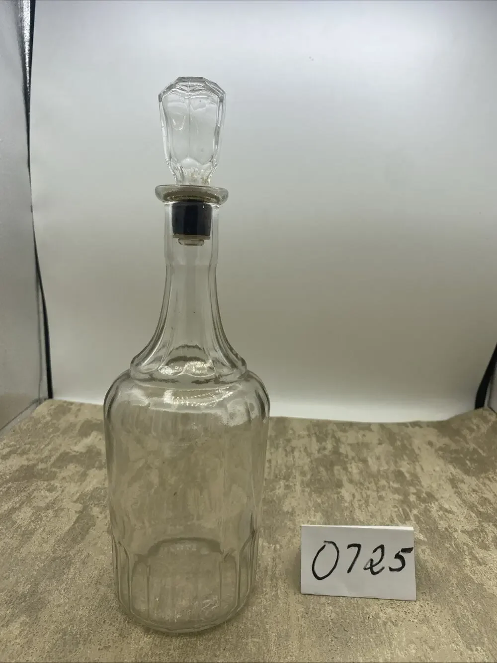 Vintage Art Glass Liquor Decanter FEDERAL LAW FORBIDS SALE RE-USE Bottle Barware